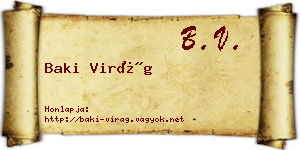 Baki Virág névjegykártya